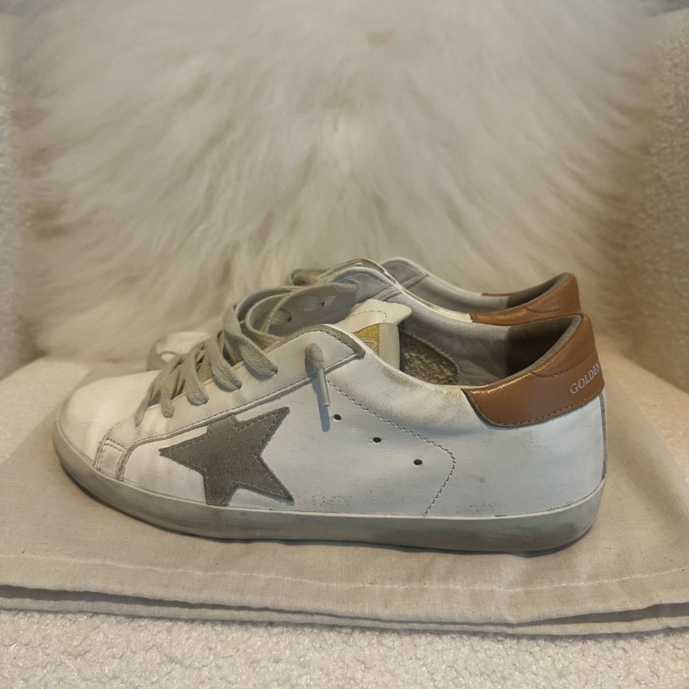 Golden Goose White and Gray Sneakers